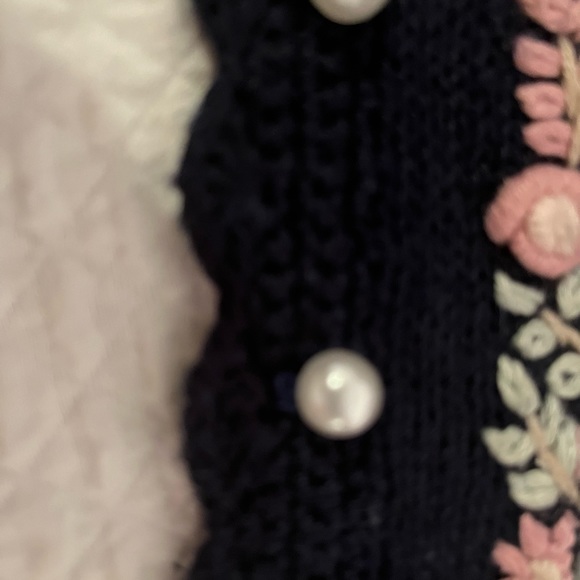 COPY - Vintage Navy cardigan with embroidered flowers. - Picture 10 of 10